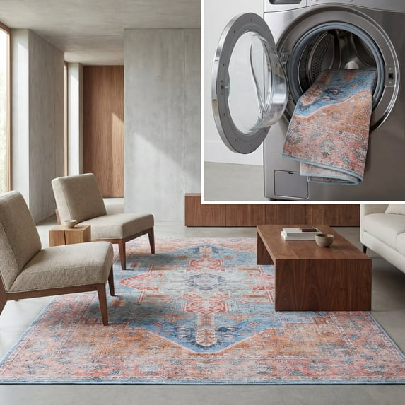 SAFAVIEH Serapi Isaiah Oriental Area Rug, Blue/Rust, 8' x 10'