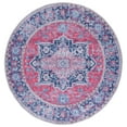 thumbnail image 1 of SAFAVIEH Serapi Joisse Traditional Machine Washable Area Rug, Red/Navy, 6'7" x 6'7" Round, 1 of 10