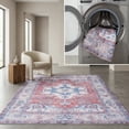 thumbnail image 1 of SAFAVIEH Serapi Oralee Traditional Machine Washable Area Rug, Red/Ivory, 5'3" X 7'7", 1 of 14