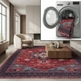 thumbnail image 1 of SAFAVIEH Serapi Raschelle Oriental Machine Washable Area Rug, Red/Navy, 6'7" x 9', 1 of 13