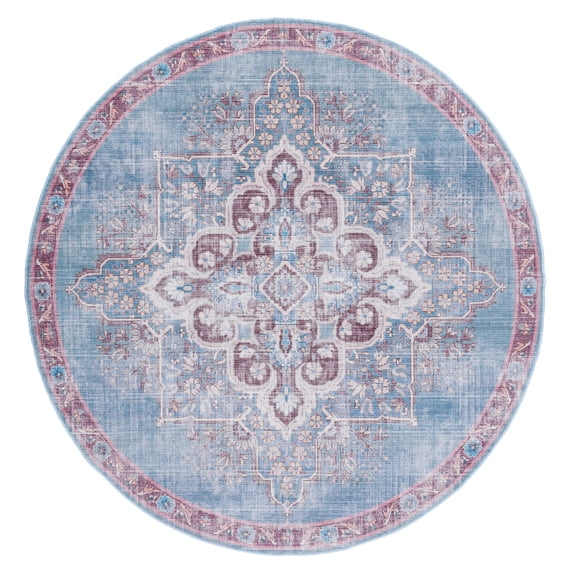 SAFAVIEH Serapi Skylar Oriental Area Rug, Blue/Brown, 6'7" x 6'7" Round
