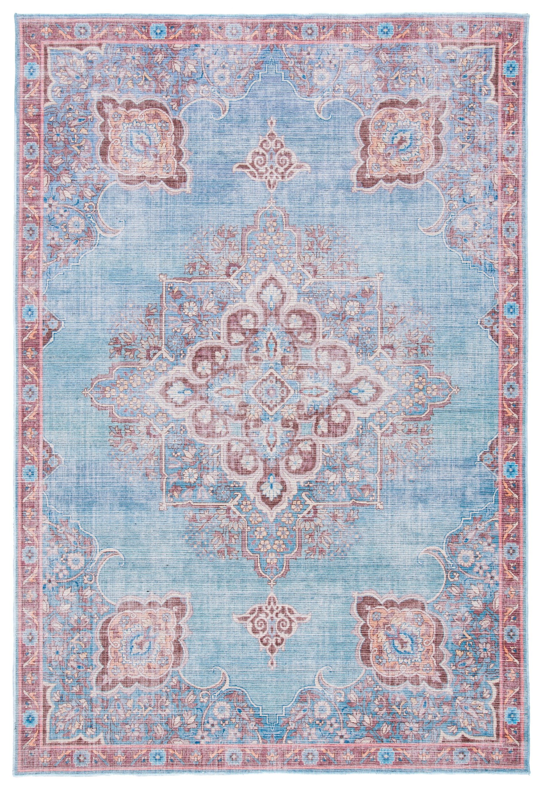 Elysian Blue/Brown 9' x 12' Reversible Chenille-Viscose Area Rug