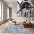 thumbnail image 1 of SAFAVIEH Serapi Skylar Oriental Machine Washable Area Rug, Red/Blue, 6'7" x 6'7" Square, 1 of 13