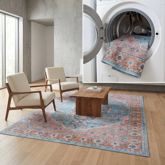 SAFAVIEH Serapi Tamia Oriental Area Rug, Blue/Orange, 9' x 12'