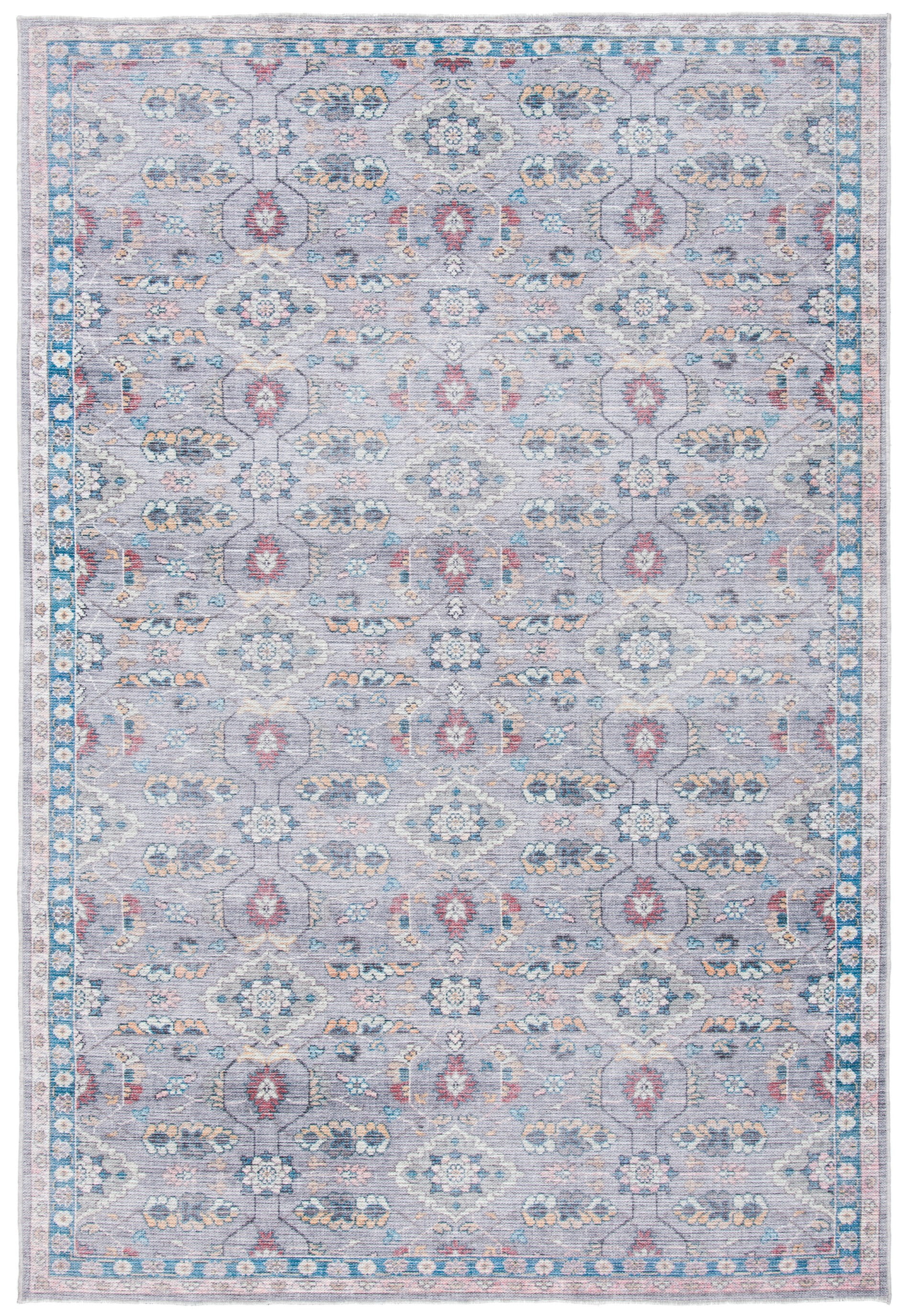 Gray and Beige Reversible Chenille Area Rug, 5'3" x 7'6"