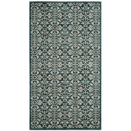 SAFAVIEH Serenity Melyssa Border Area Rug, Turquoise/Cream, 3'3" x 5'3"