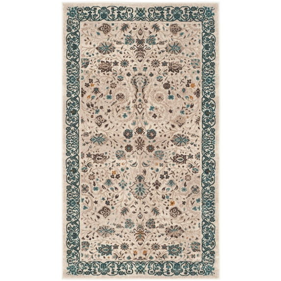SAFAVIEH Serenity Valentin Border Area Rug, Beige/Blue, 3'3" x 5'3"
