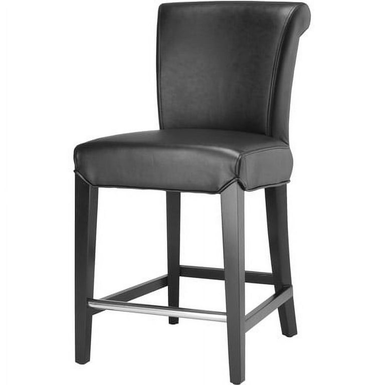SAFAVIEH Seth Contemporary Curved Back Counter Stool with Footrest Black