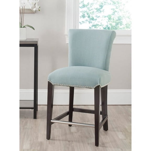 SAFAVIEH Seth Contemporary Curved Back Counter Stool with Footrest