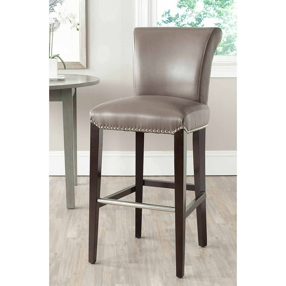SAFAVIEH Seth Transitional Glam Bar Stool with Footrest, Clay