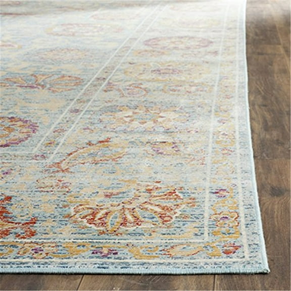 SAFAVIEH Sevilla Aindreas Border Area Rug, Light Blue/Multi, 9'6" x 13'1"