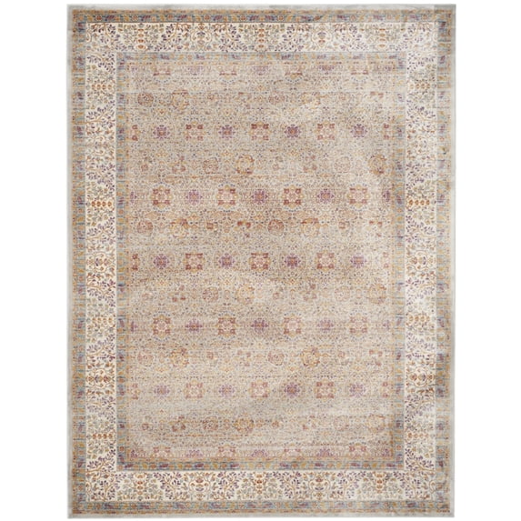 SAFAVIEH Sevilla Bertrand Border Area Rug, Silver/Ivory, 5'1" x 7'7"