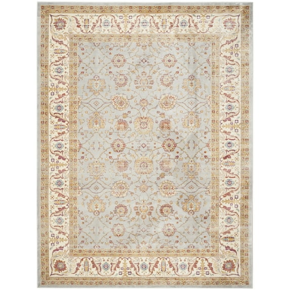 SAFAVIEH Sevilla Cheshunt Floral Bordered Area Rug, Silver/Ivory, 2'2" x 4'