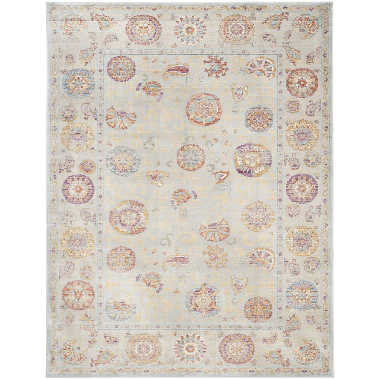 SAFAVIEH Sevilla SEV812D Silver / Multi Rug - Walmart.com