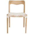thumbnail image 1 of SAFAVIEH Sezia Leather Dining Chair, Off White/Natural (20.5 in. W x 17.5 in. D x 31.1 in. H), 1 of 12