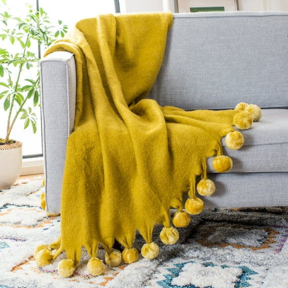 SAFAVIEH Shae Throw Blanket Yellow