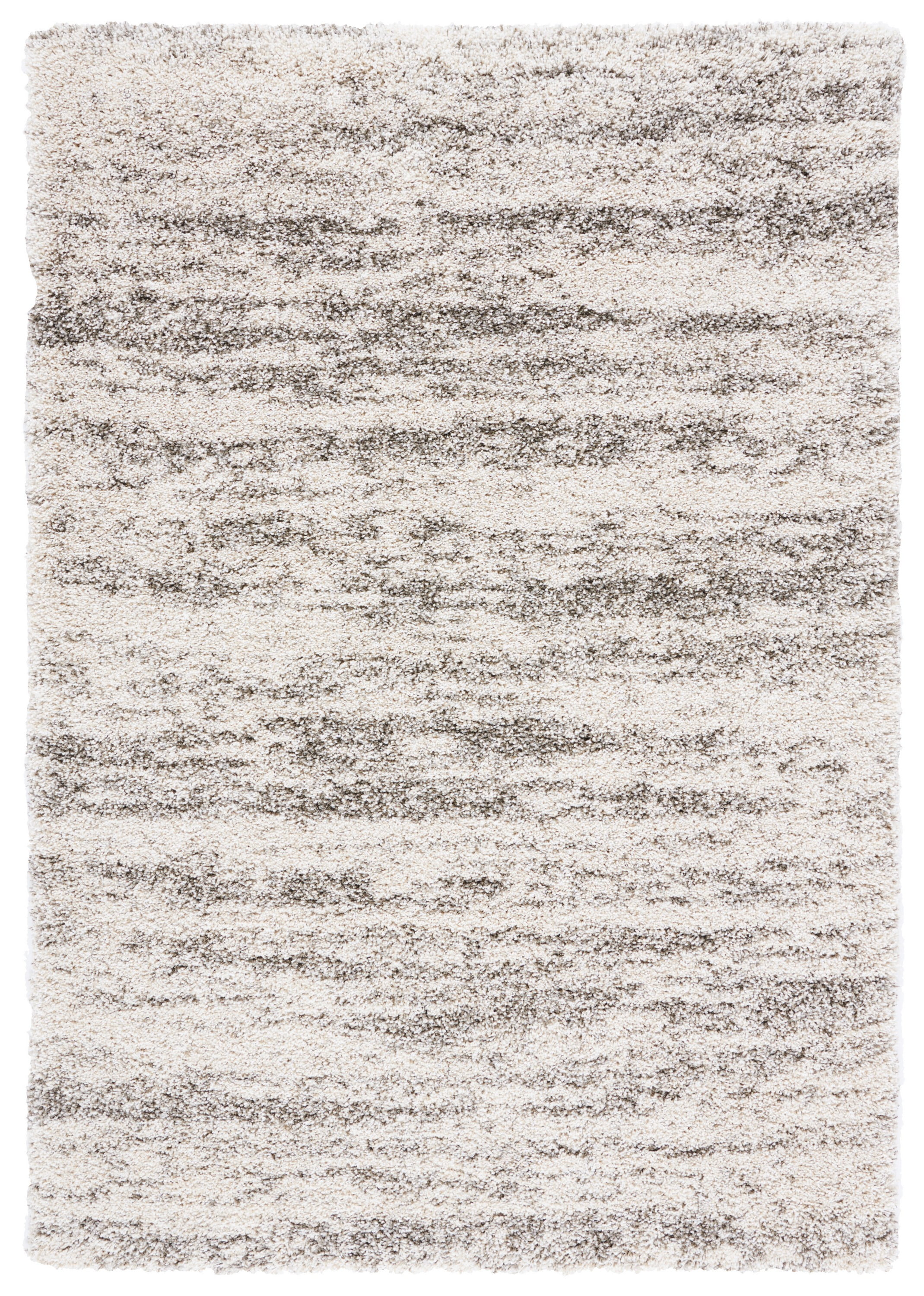 Gray 6' x 9' Hand-Tufted Shag Wool and Synthetic Rug