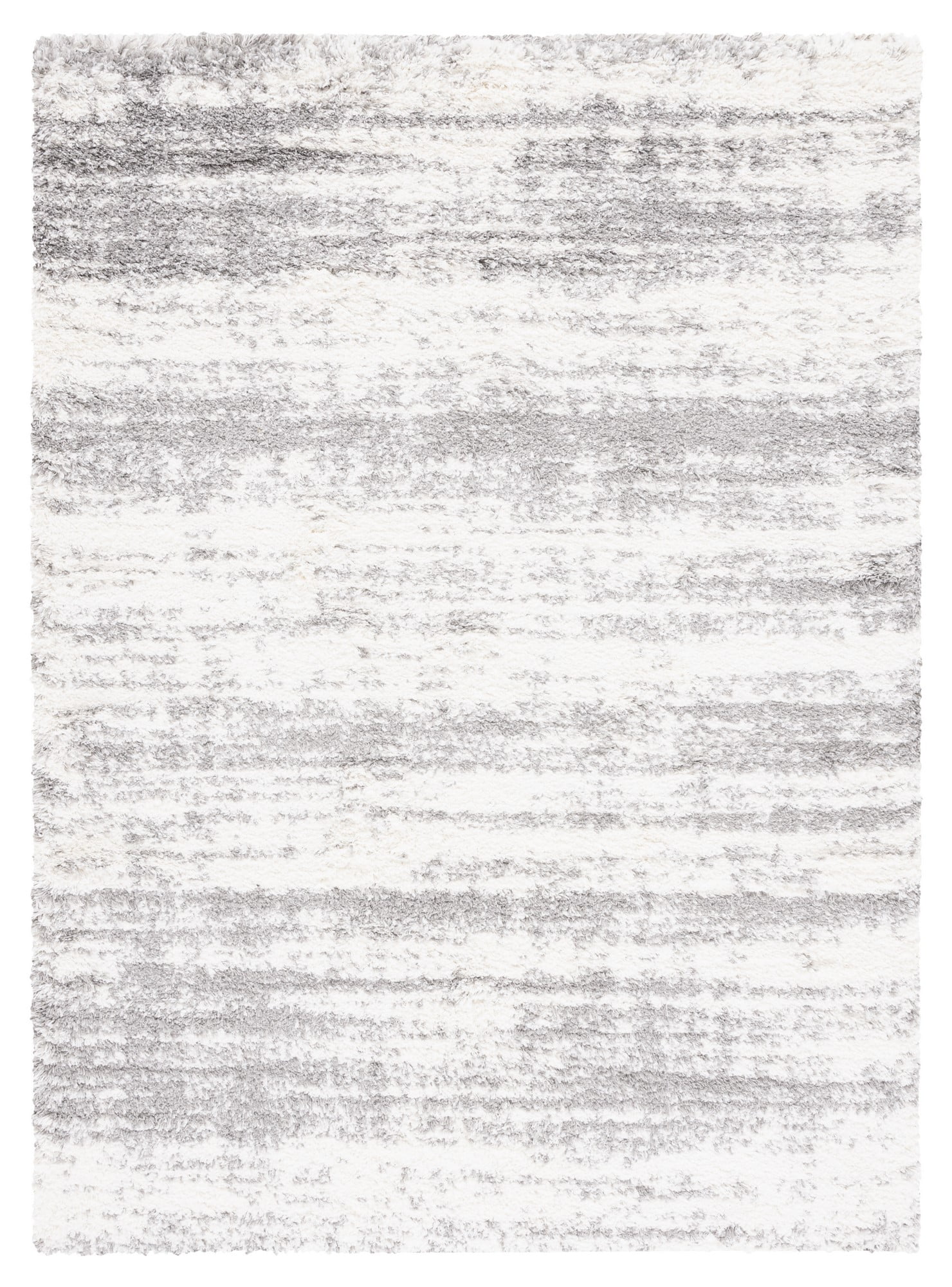Ivory Hand-Tufted Shag Wool and Synthetic 4' x 6' Rug