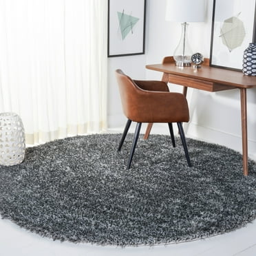 SAFAVIEH Shag Ivory Solid Area Rug, Dark Grey, 8' x 10'