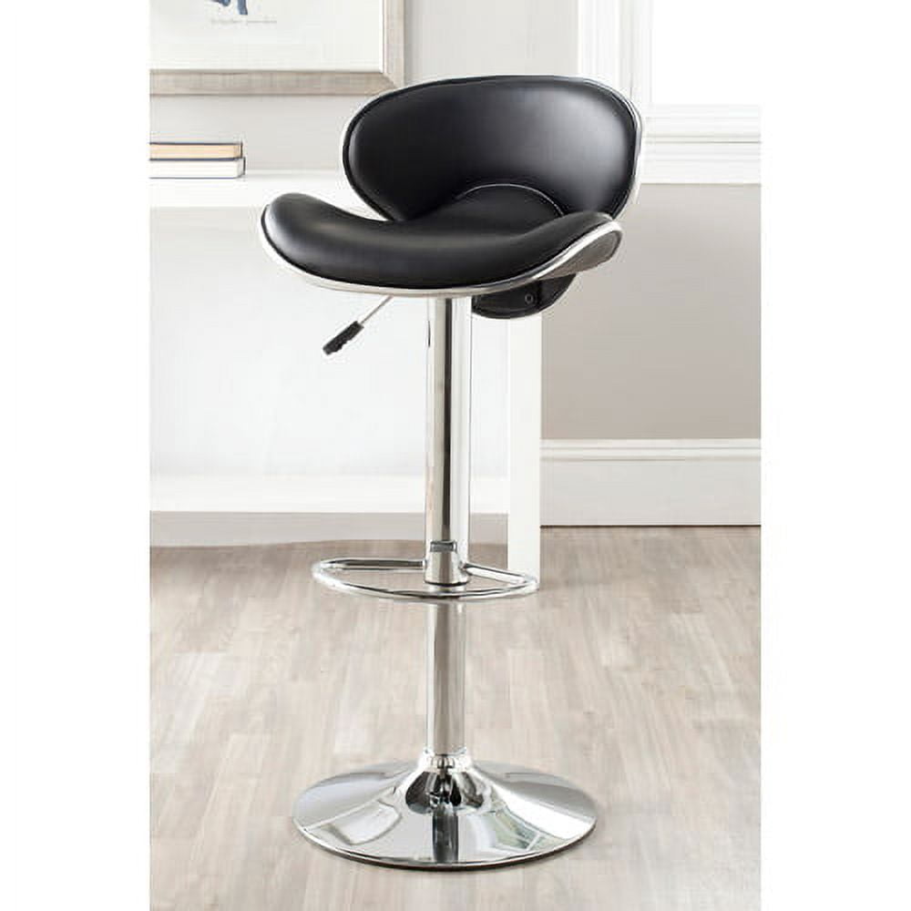 SAFAVIEH Shambi 37.8" Bicast Leather Barstool, Black