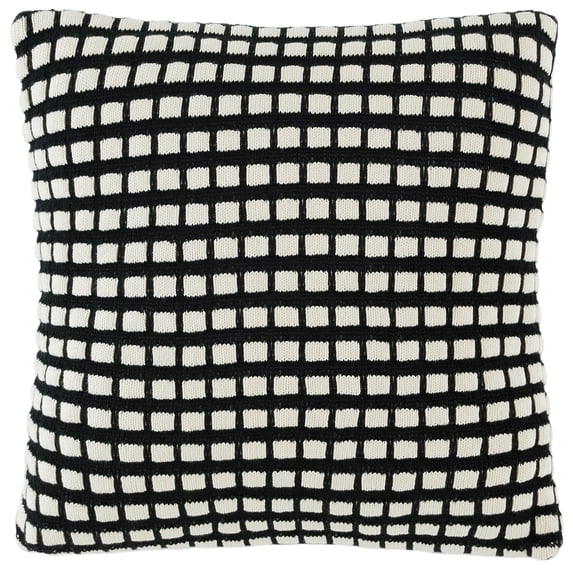 SAFAVIEH Shay 18" x 18" Contemporary Black/Ivory Geometric Cotton Decorative Pillow