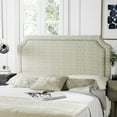 thumbnail image 1 of SAFAVIEH Shayne Modern Classic Upholstered Headboard with Nail Heads, Queen, Wheat/Pale Blue, 1 of 3