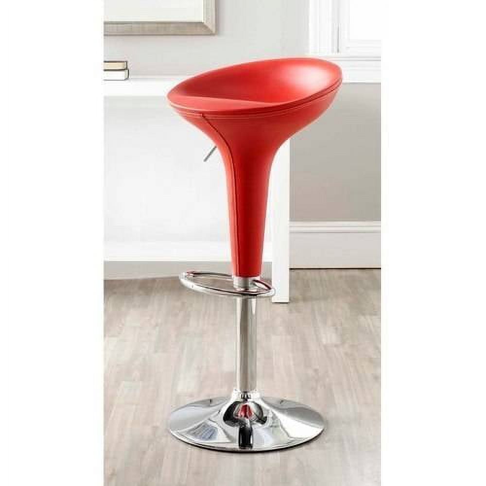 SAFAVIEH Shedrack Chic Metal Swivel Bar Stool, Red