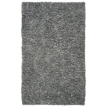 SAFAVIEH Sheep Cherette Solid Polyester Shag Area Rug, Silver, 4' x 6'