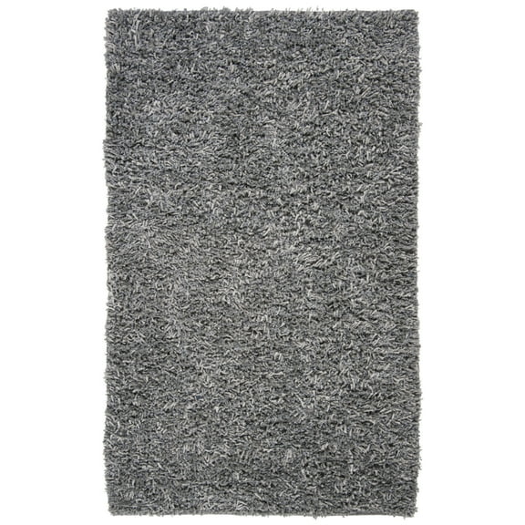 SAFAVIEH Sheep Cherette Solid Polyester Shag Area Rug, Silver, 4' x 6'