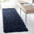 thumbnail image 1 of SAFAVIEH Sheep Cherette Solid Polyester Shag Runner Rug, Navy, 2'3" x 8', 1 of 6
