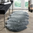 thumbnail image 1 of Safavieh Sheep Skin Rug Collection Animal Boho, Contemporary, Hand Made Steel Blue Runner Rugs, 2' x 6', 1 of 5