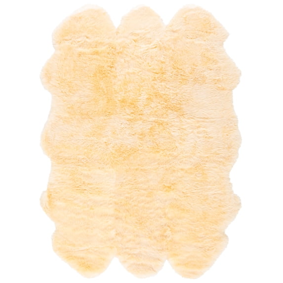 SAFAVIEH Sheep Skin Tiana Animal Area Rug, Champagne, 5'5" x 7'7"