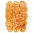 thumbnail image 1 of SAFAVIEH Sheep Skin Tiana Animal Area Rug, Champagne/Copper Brown, 5'5" x 7'7", 1 of 6