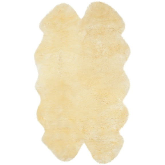 SAFAVIEH Sheep Skin Tiana Animal Area Rug, Champagne, 3'7" x 6'