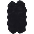 thumbnail image 1 of SAFAVIEH Sheep Skin Tiana Sheep Skin Area Rug, Midnight Black, 3'7" x 5'11" Specialty, 1 of 5