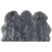 SAFAVIEH Sheep Skin Tiana Sheep Skin Area Rug, Steel Blue, 3' x 5' Specialty