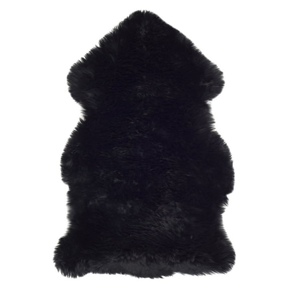 SAFAVIEH Sheep Skin Tiana Sheep Skin Runner Rug, Midnight Black, 2' x 6'