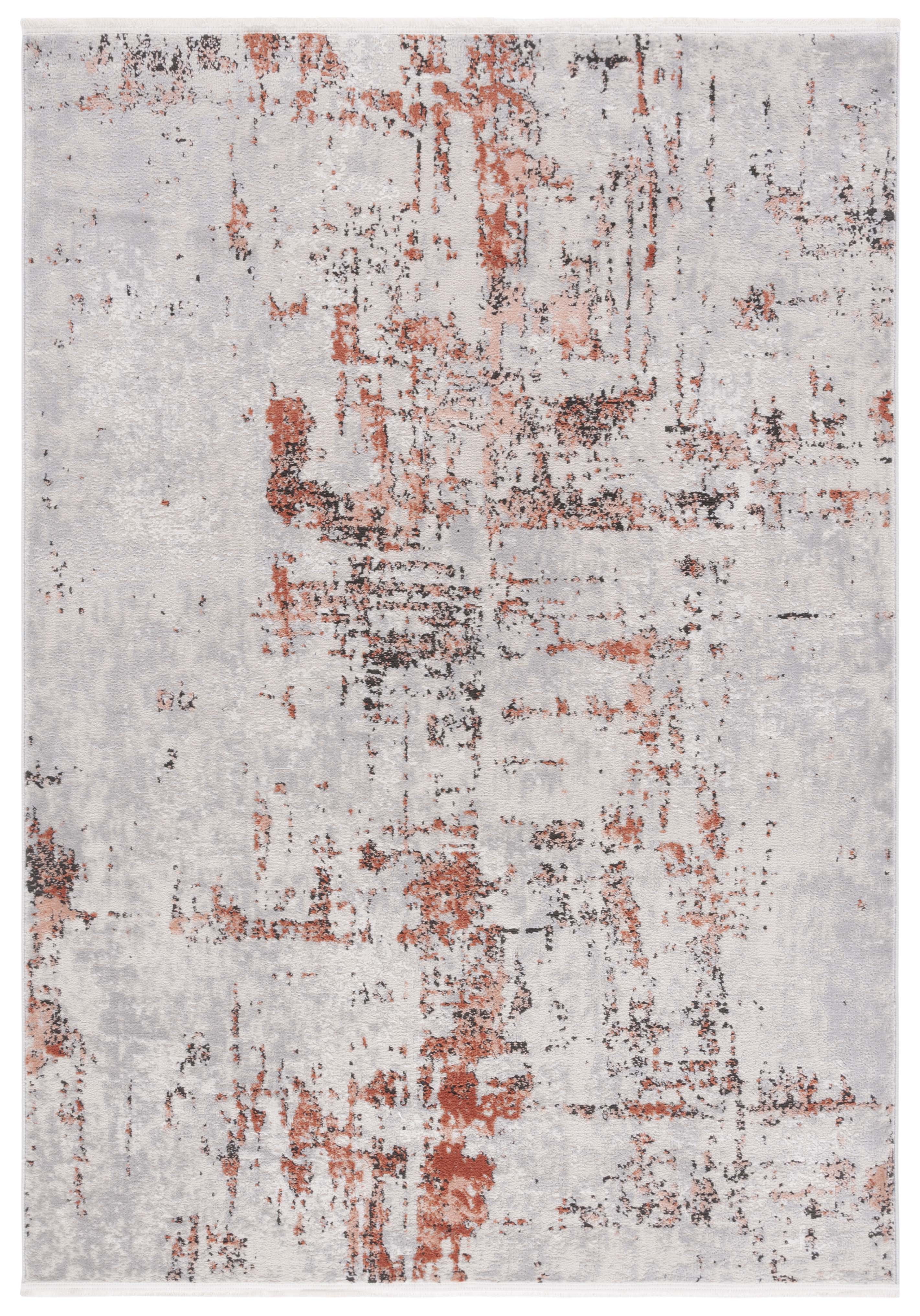 SAFAVIEH Shivan Abigail Abstract Area Rug, Grey/Rose, 5'3" x 7'6"