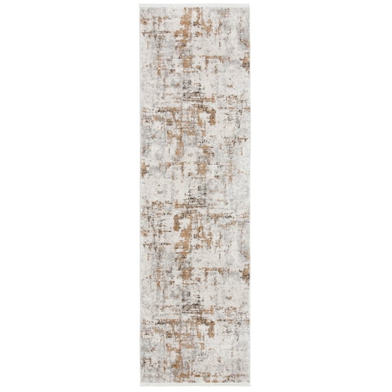 SAFAVIEH Shivan Abigail Abstract Runner Rug, Grey/Gold, 2'2" x 18'