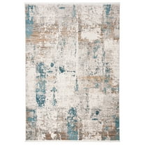SAFAVIEH Shivan Belinda Abstract Distressed Area Rug, Ivory/Grey, 5'3" x 7'6"