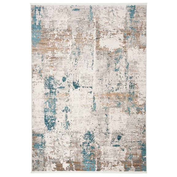 SAFAVIEH Shivan Belinda Abstract Distressed Area Rug, Ivory/Grey, 5'3" x 7'6"