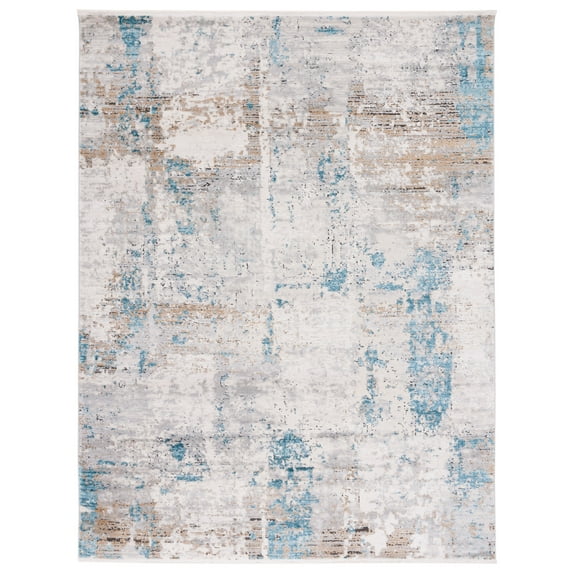 SAFAVIEH Shivan Belinda Abstract Distressed Area Rug, Ivory/Grey, 9' x 12'