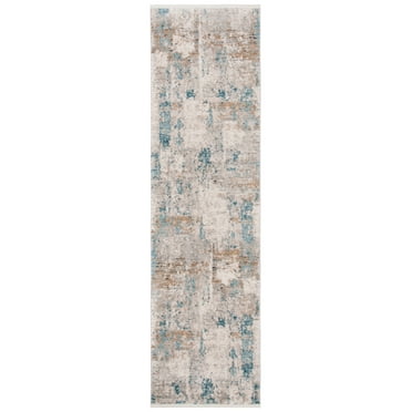 SAFAVIEH Shivan Belinda Abstract Distressed Runner, Ivory/Grey, 2'2" x 8'