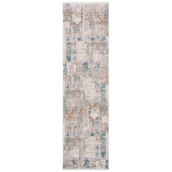 SAFAVIEH Shivan Belinda Abstract Distressed Runner, Ivory/Grey, 2'2" x 8'