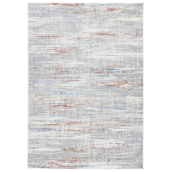 SAFAVIEH Shivan Blake Abstract Gradient Area Rug, Light Grey/Rust, 8' x 10'