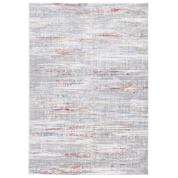 SAFAVIEH Shivan Blake Abstract Gradient Area Rug, Light Grey/Rust, 9' x 12'