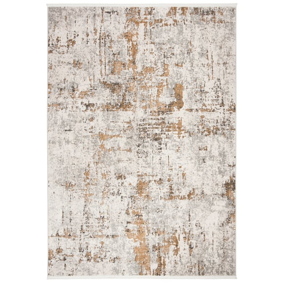 SAFAVIEH Shivan Cherlyn Abstract Area Rug, Grey/Gold, 5'3" x 7'6"