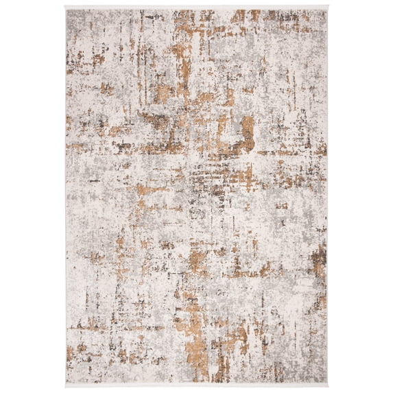SAFAVIEH Shivan Cherlyn Abstract Area Rug, Grey/Gold, 6'7" x 9'2"