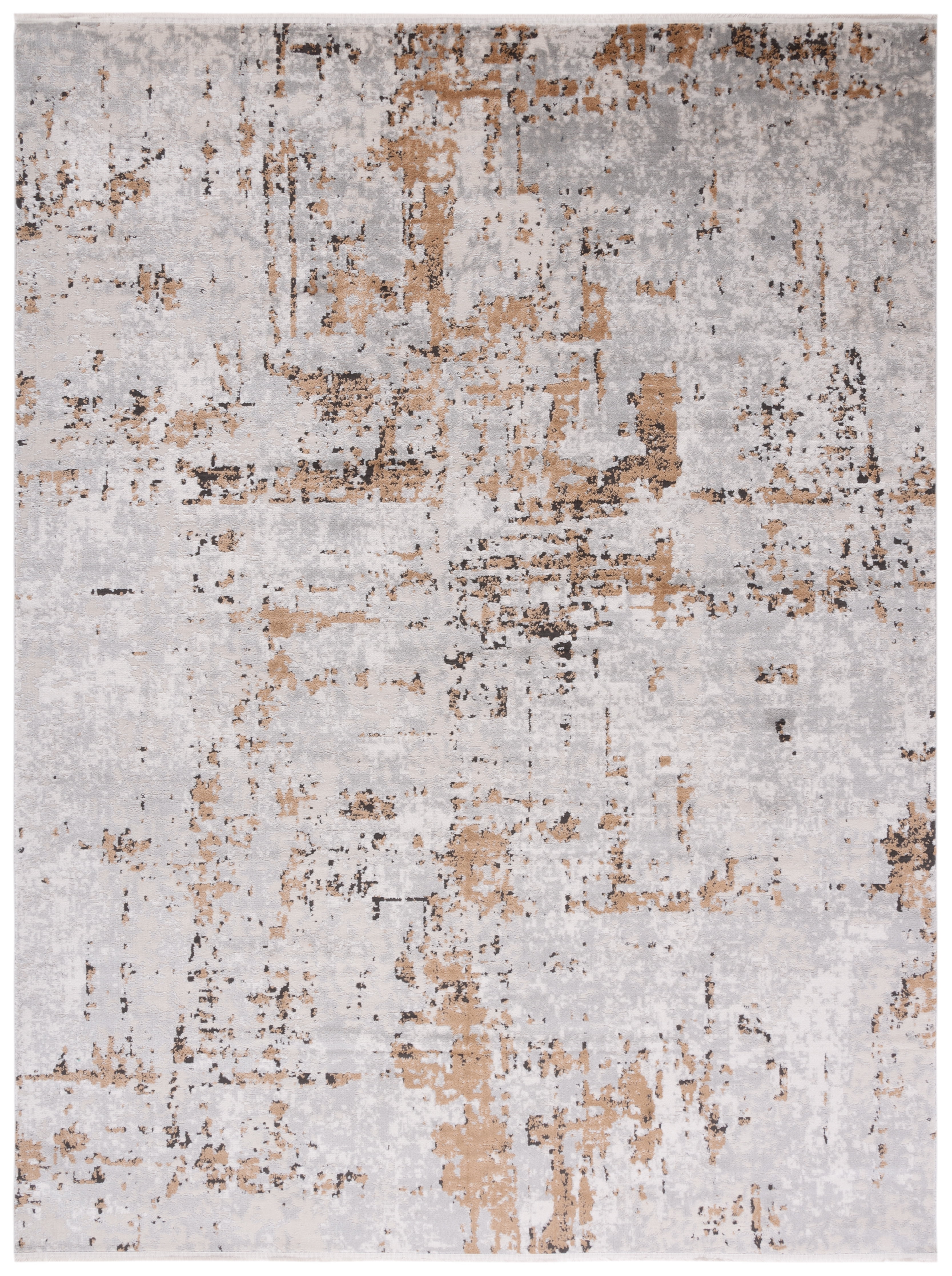 Shivan Grey and Gold 8' x 10' Abstract Area Rug