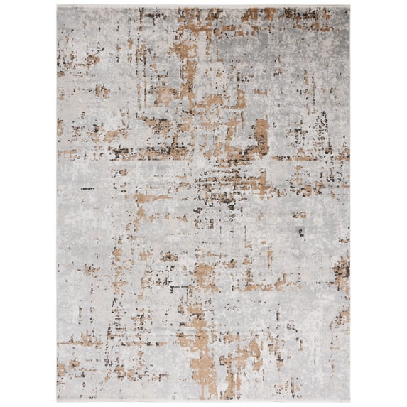 SAFAVIEH Shivan Cherlyn Abstract Area Rug, Grey/Gold, 9' x 12'